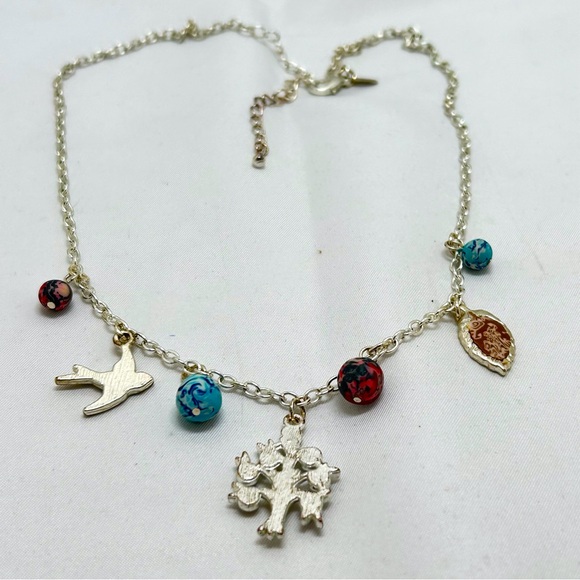 Viva, Silver Charm Necklace, Tree, Dove, Leaf, Beads - Picture 3 of 8